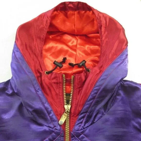 Vtg 90s Descente Ski Jacket 12 Red Purple Yellow